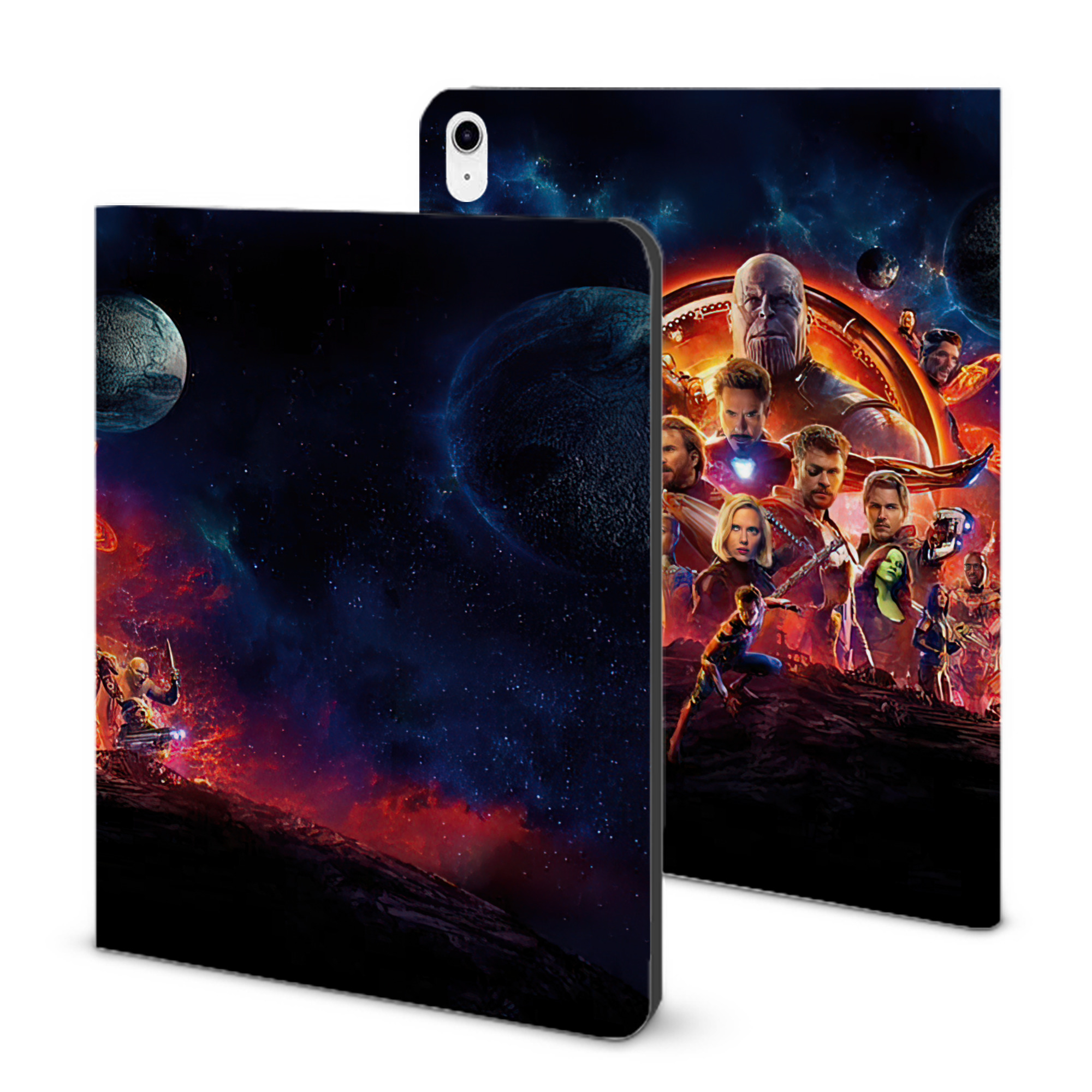 （画像用） アベンジャーズ The Avengers IPad ケース ブック型 PUレザー TPU 耐衝撃 軽量 薄型 ペン収納なし 全面保護 IPad 各モデル対応